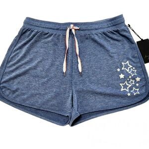 NWT - Jane and Delancey Shorts - M - Blue 4th of July with Silver Stars